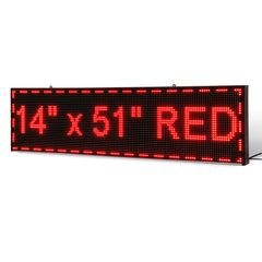 14 x 52 inch Ultra-bright Red Color Programmable LED Sign for Store Windows